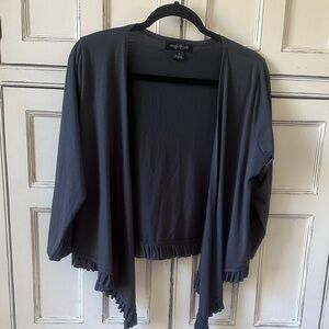 August Silk Charcoal Open-Front Shrug